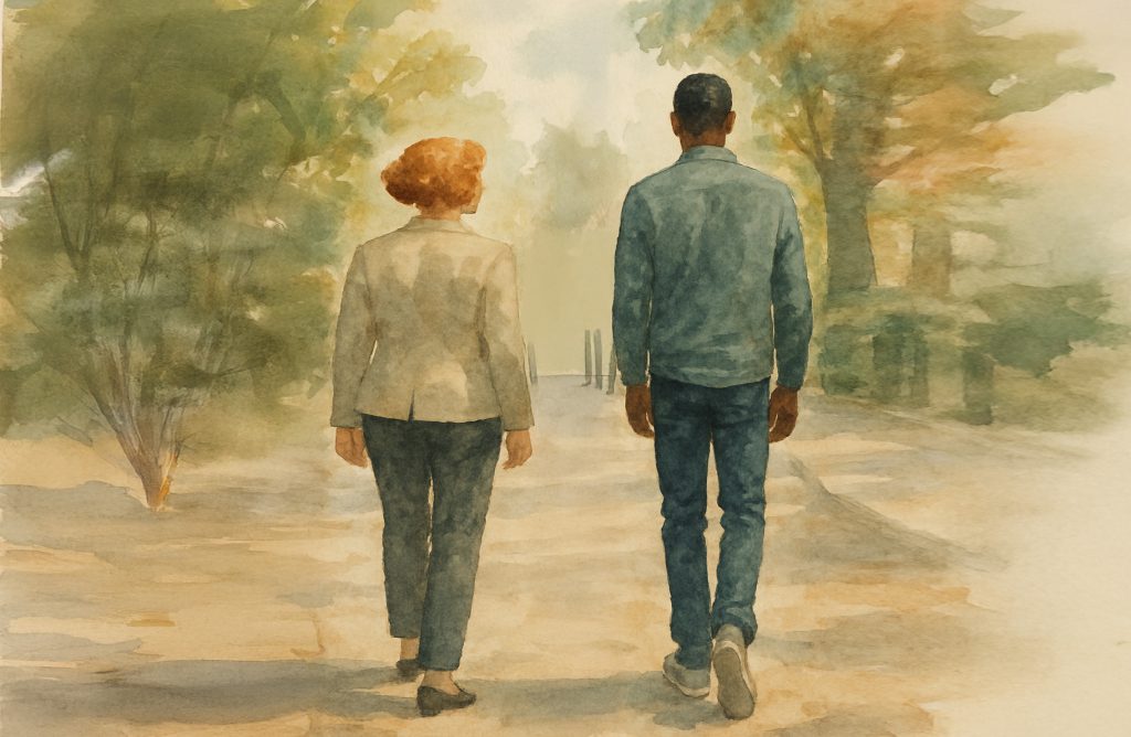 Walk and talk psychotherapy for dissociation